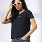 Women Embroidered Regular Fit Crew-Neck T-Shirt