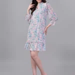 DRESSES FOR WOMEN WESTERN WEAR DOTTED MULTI-COLOR DRESS.