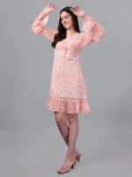 DRESSES FOR WOMEN WESTERN WEAR PEACH COLOR DRESS - Image 3